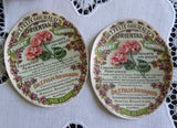 Vintage 1906 Perfume Toilet Powder Labels with Violets & Geraniums - The Pink Rose Cottage
