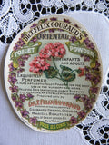 Vintage 1906 Perfume Toilet Powder Labels with Violets & Geraniums - The Pink Rose Cottage 