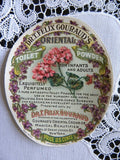 Vintage 1906 Perfume Toilet Powder Labels with Violets & Geraniums - The Pink Rose Cottage