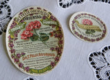 Vintage 1906 Perfume Toilet Powder Labels Violets & Geranium 2 Sizes - The Pink Rose Cottage
