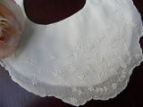 Vintage Whitework Embroidery Christening Newborn Bib - The Pink Rose Cottage