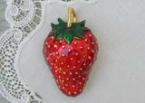 Saxon Enameled Strawberry Pendant or Brooch