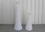 Pair of Cottage Chic Vintage Milk Glass Vases