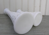 Pair of Cottage Chic Vintage Milk Glass Vases