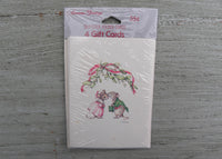 Vintage American Greetings K Lawrence Christmas Mice Mistletoe Self Stick Folded Gift Tags