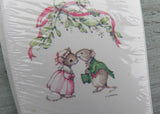 Vintage American Greetings K Lawrence Christmas Mice Mistletoe Self Stick Folded Gift Tags