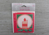NIP Vintage American Greetings Christmas Candle Self Stick Folded Gift Tags