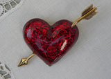 Vintage Avon Red Enameled Heart and Arrow Valentines Pin