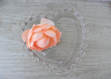 Vintage Imperial Candlewick Heart Shaped Glass Trinket Candy Dish