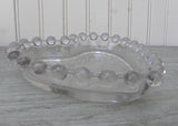 Vintage Imperial Candlewick Heart Shaped Glass Trinket Candy Dish