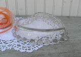 Vintage Imperial Candlewick Heart Shaped Glass Trinket Candy Dish