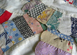 10 Vintage Feedsack Quilt Block Pieces Fabric Crafts