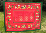 Vintage Christmas Tablecloth Trees Angels Bells Stars and More