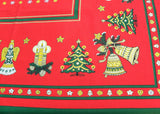 Vintage Christmas Tablecloth Trees Angels Bells Stars and More
