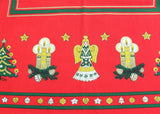 Vintage Christmas Tablecloth Trees Angels Bells Stars and More
