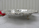 Large Vintage Silver Plate Footed Shell Serving Bowl - The Pink Rose Cottage 
