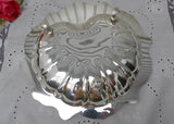 Large Vintage Silver Plate Footed Shell Serving Bowl - The Pink Rose Cottage 