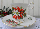Vintage Royalty Noel Christmas Poinsettia Teacup and Saucer