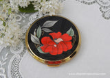 Vintage Unused Stratton Art Deco Poppy Flower Powder Compact