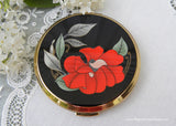 Vintage Unused Stratton Art Deco Poppy Flower Powder Compact