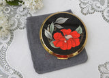 Vintage Unused Stratton Art Deco Poppy Flower Powder Compact