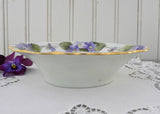 Vintage Hand Painted Purple Violets Candy Trinket Dish
