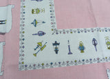 Vintage Tablecloth Antique Transportation Hot Air Balloons Trains and More