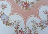 Vintage Pink Roses Rosebuds Forget Me Nots Daisy Tablecloth