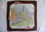 Vintage Souvenir Handkerchief Michigan Ave Chicago