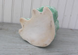 Vintage Cameron Clay Pottery Green Celadon Dutch Boy and Girl Planter Vase