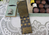 Vintage Dix and Rands Sewing Mending Kit Satin Box Ribbon Flowers