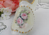 Vintage Hand Painted Pink Rose Victorian Shoe Figurine