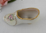 Vintage Hand Painted Pink Rose Victorian Shoe Figurine