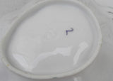 Antique Hand Painted Pink Roses Sauce Condiment Bowl and Under Plate