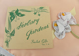 Unused in Box Vintage Handkerchief Holder with Satin Ribbon Flowers