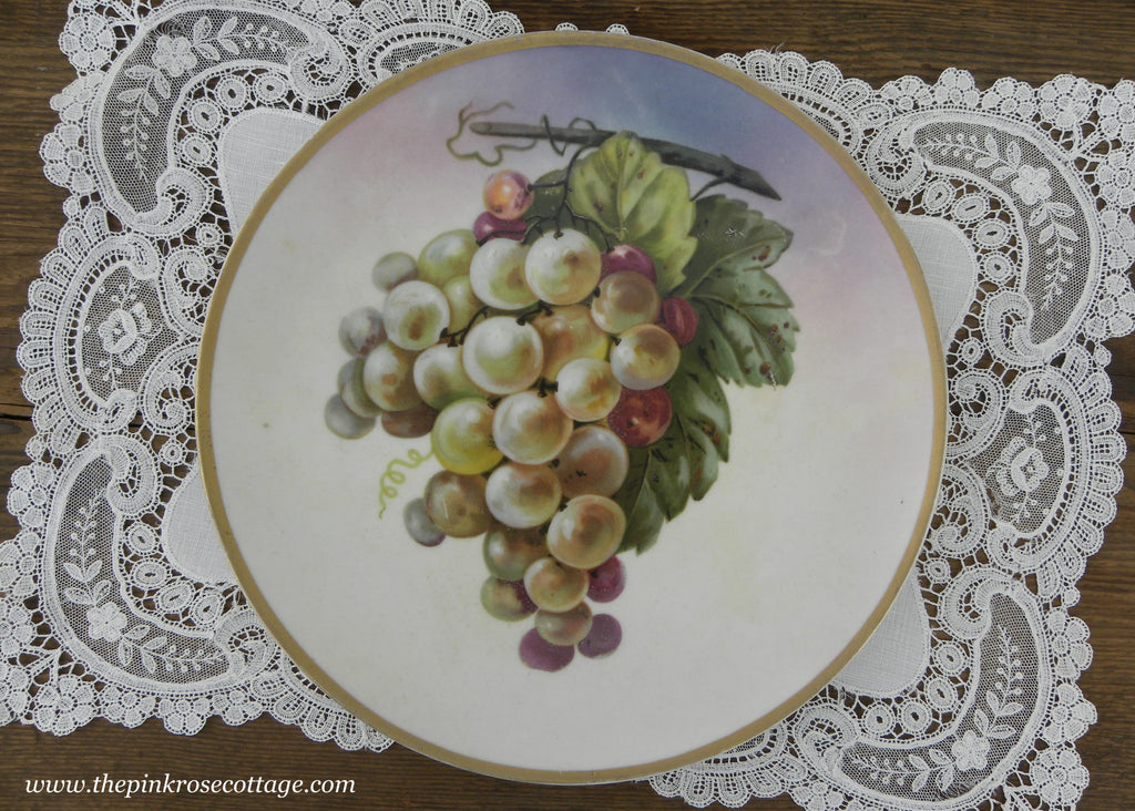 Vintage Hand Painted Bunch of Grapes Plate