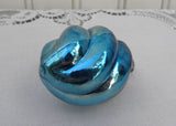 Vintage Mercury Glass Blue Swirl Christmas Ornament