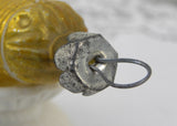 Vintage Unsilvered Glass Yellow Bell Christmas Ornament