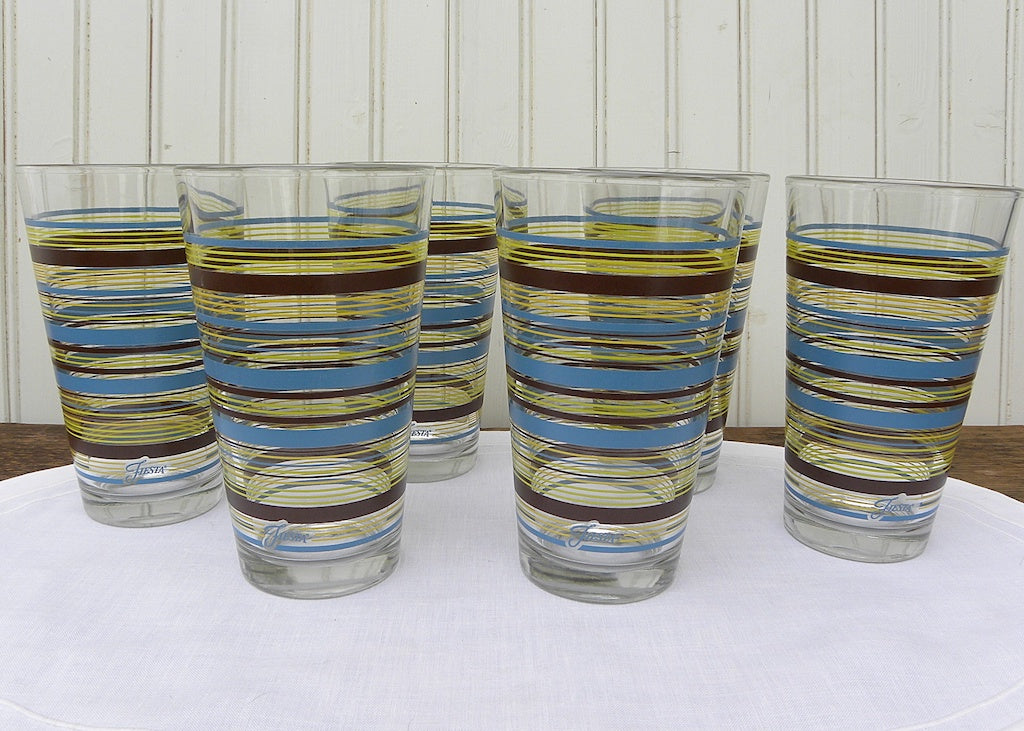 Set of 6 Set of Wine Glasses Stripes Black - Scents & Feel