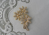 Trio of Rhinestone Daisies Vintage Napier Pin Brooch