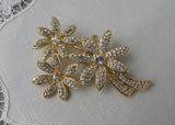Trio of Rhinestone Daisies Vintage Napier Pin Brooch