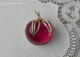 Vintage Sarah Coventry Jelly Lucite Apple Pin Brooch