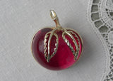 Vintage Sarah Coventry Jelly Lucite Apple Pin Brooch