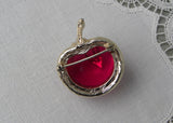 Vintage Sarah Coventry Jelly Lucite Apple Pin Brooch