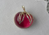 Vintage Sarah Coventry Jelly Lucite Apple Pin Brooch