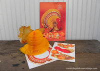 Vintage Hallmark Honeycomb Thanksgiving Turkey Centerpiece