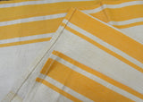 Unused Vintage Linen Yellow and White Kitchen Tea Towel
