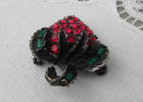 Signed Vintage Pell Red Rhinestone Strawberry Pin