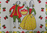 MWT Parisian Prints 1976 Bicentennial 1776 Colonial Couple Tea Towel - The Pink Rose Cottage 