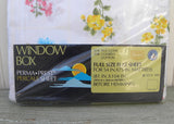 NIP Vintage Window Box Full Size Flat Sheet Pastel Wild Flowers